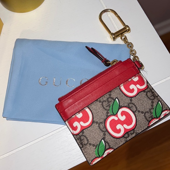 Gucci Accessories Gucci Keychain Wallet With Gg Apple Print Poshmark